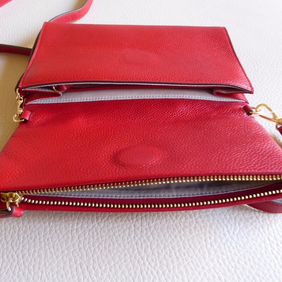 NORDSTROM GENUINE LEATHER CROSSBODY BAG, W 8.5" X H 5.5"X D 0.5", NEW - Picture 4 of 11